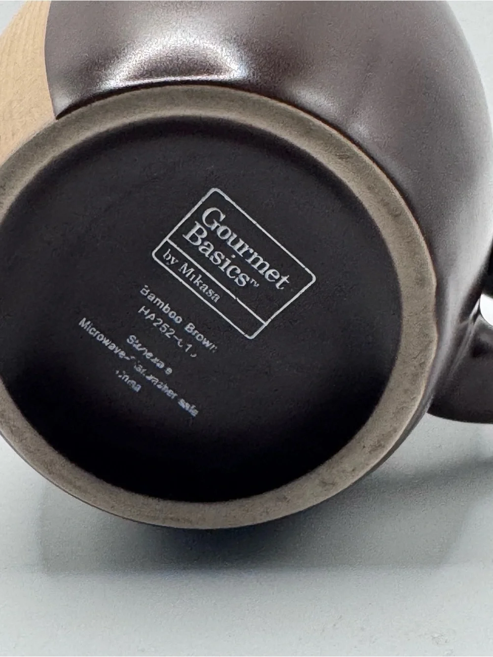 MIKASA Gourmet Basics Bamboo Brown Stoneware Coffee/Tea Mug